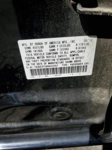 19UDE2F3XHA002457 - 2017 ACURA ILX BASE WATCH PLUS BLACK photo 12