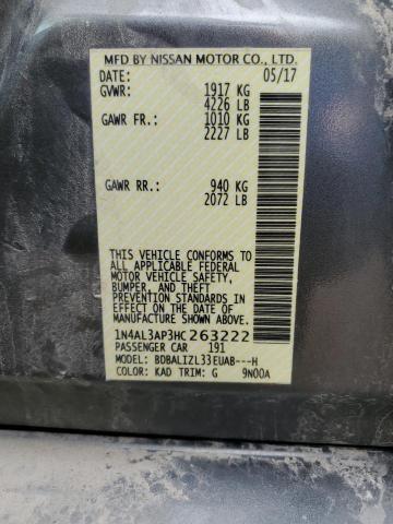 1N4AL3AP3HC263222 - 2017 NISSAN ALTIMA 2.5 GRAY photo 12