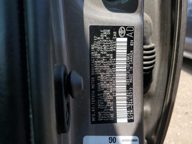 2T1BURHE6HC881614 - 2017 TOYOTA COROLLA L GRAY photo 12