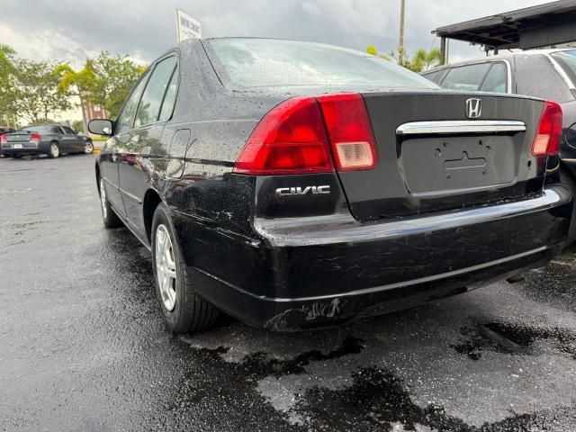 1HGES16501L062850 - 2001 HONDA CIVIC LX BLACK photo 3