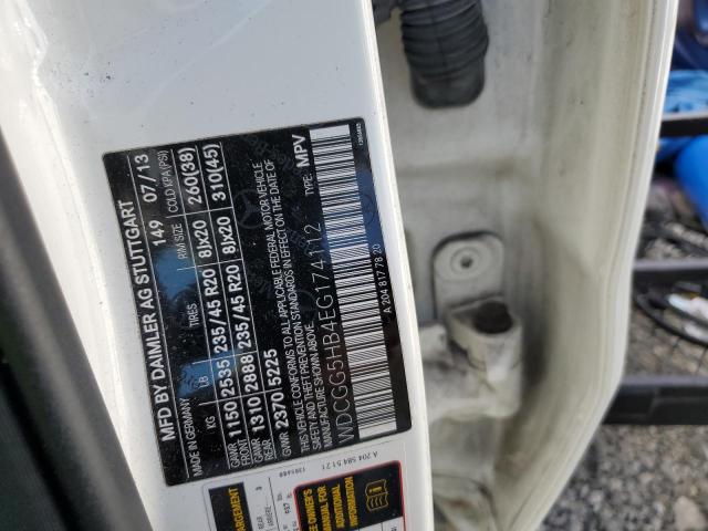 WDCGG5HB4EG174112 - 2014 MERCEDES-BENZ GLK 350 WHITE photo 14