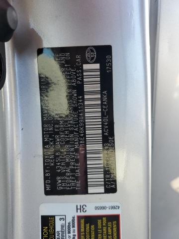 4T1BE46K99U411344 - 2009 TOYOTA CAMRY BASE SILVER photo 12