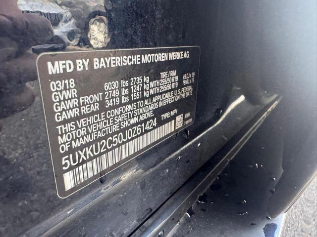 5UXKU2C50J0Z61424 - 2018 BMW X6 XDRIVE35I შავი ფოტო 10