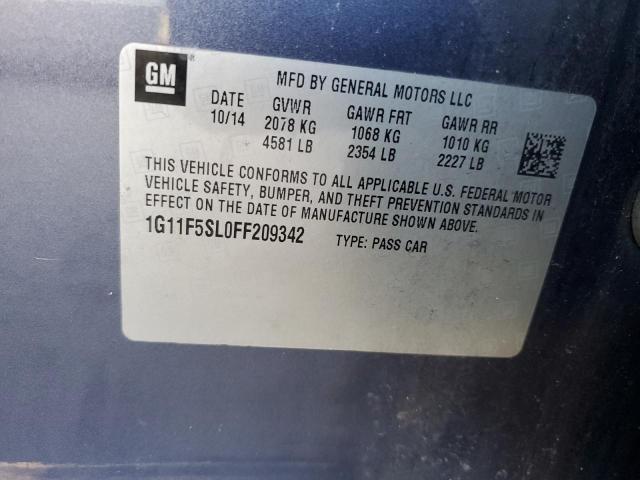 1G11F5SL0FF209342 - 2015 CHEVROLET MALIBU LTZ 蓝色 照片 12