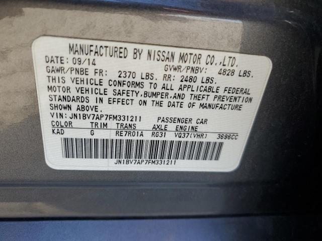 JN1BV7AP7FM331211 - 2015 INFINITI Q50 BASE Gümüş foto 12