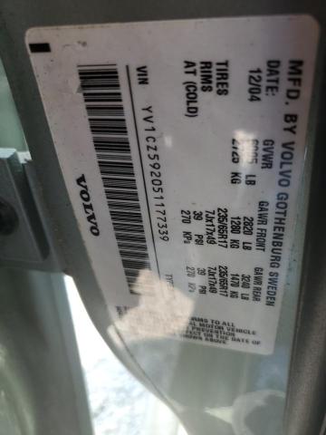 YV1CZ592051177339 - 2005 VOLVO XC90 SILVER photo 13