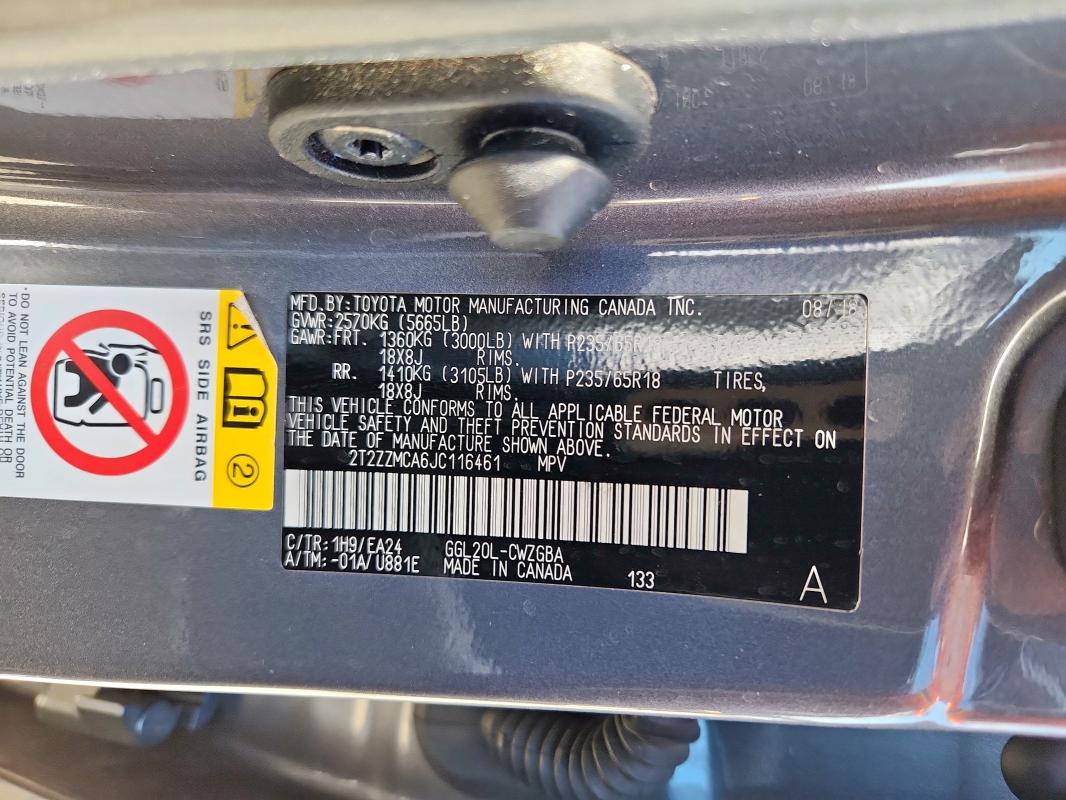 2T2ZZMCA6JC116461 - 2018 LEXUS RX 350 BASE Сұр фото 14