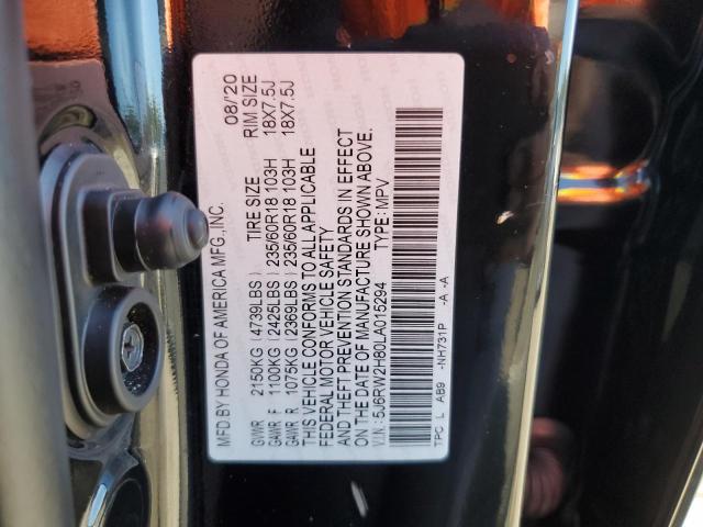 5J6RW2H80LA015294 - 2020 HONDA CR-V EXL 黑色 照片 13