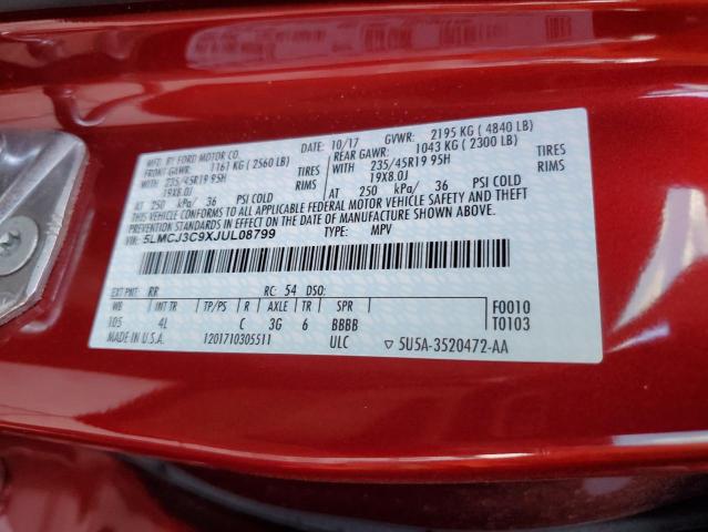 5LMCJ3C9XJUL08799 - 2018 LINCOLN MKC RESERVE წითელი ფოტო 12