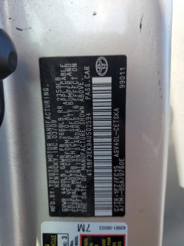 4T1BF3EK9AU502594 - 2010 TOYOTA CAMRY BASE SILVER photo 13