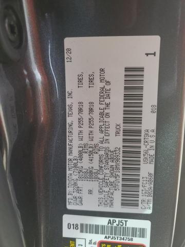 5TFUY5F18MX989332 - 2021 TOYOTA TUNDRA DOUBLE CAB SR/SR5 CHARCOAL photo 12