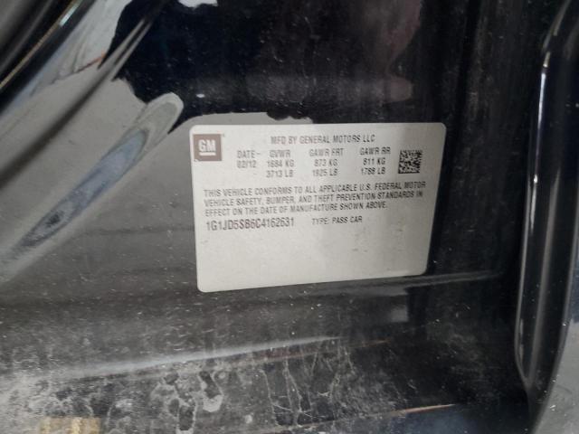 1G1JD5SB6C4162631 - 2012 CHEVROLET SONIC LT BLACK photo 12