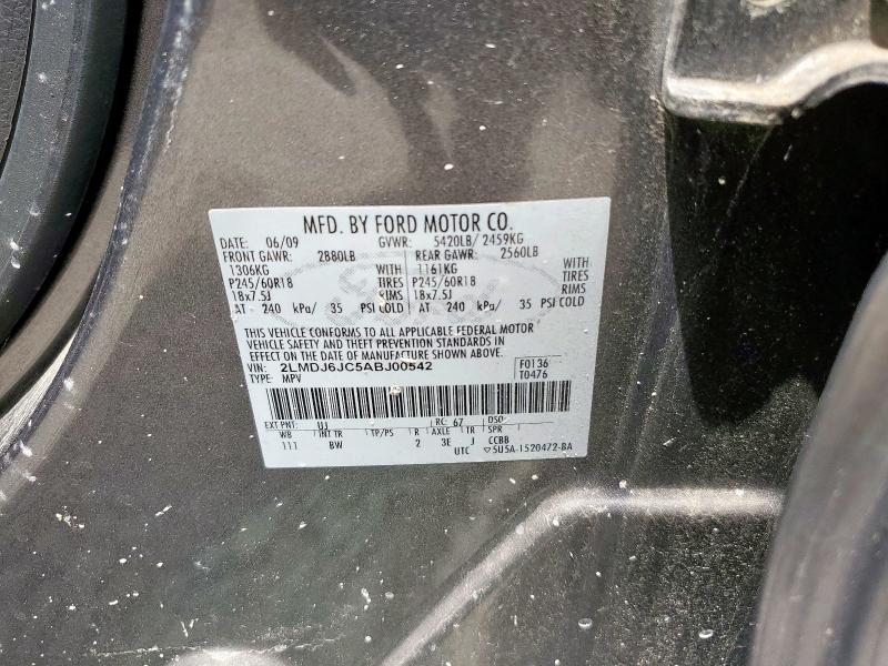 2LMDJ6JC5ABJ00542 - 2010 LINCOLN MKX GRAY photo 13