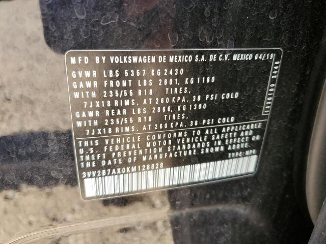 3VV2B7AX0KM128828 - 2019 VOLKSWAGEN TIGUAN SE 黑色 照片 13