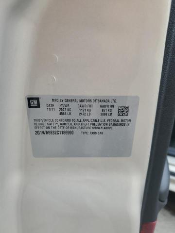 2G1WA5E32C1186990 - 2012 CHEVROLET IMPALA LS BEIGE photo 12