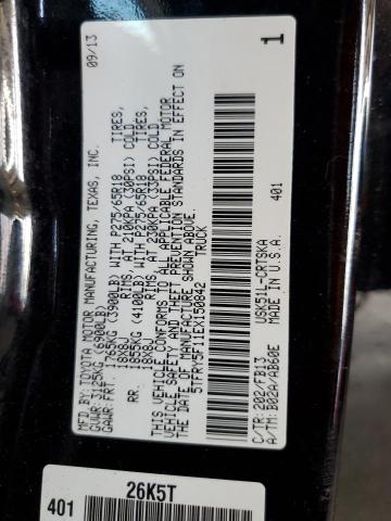 5TFRY5F11EX150842 - 2014 TOYOTA TUNDRA DOUBLE CAB SR/SR5 BLACK photo 12