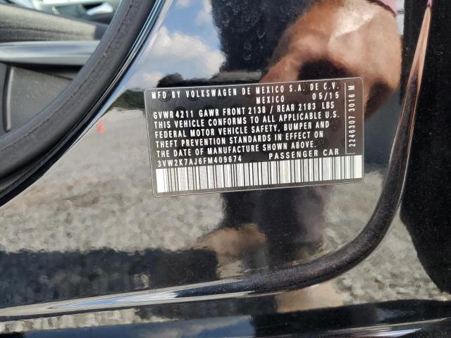 3VW2K7AJ6FM409674 - 2015 VOLKSWAGEN JETTA BASE 黑色 照片 12