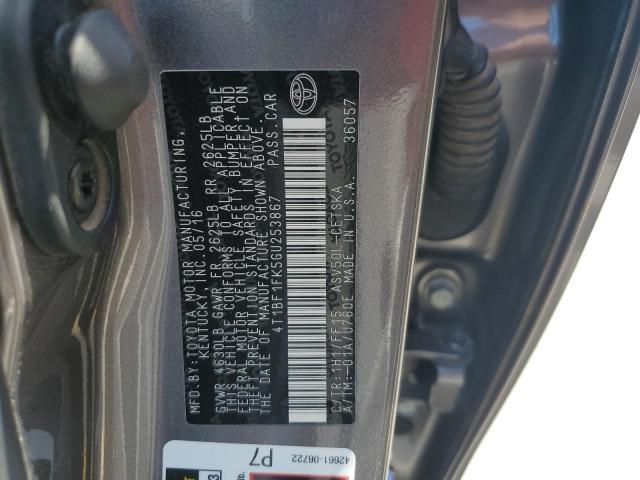 4T1BF1FK5GU253867 - 2016 TOYOTA CAMRY LE 灰色 照片 12