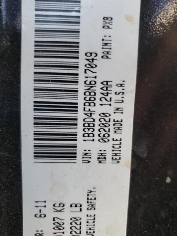 1B3BD4FB6BN617049 - 2011 DODGE AVENGER EXPRESS Czarny zdjęcie 13