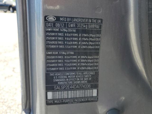 SALSP2E44DA774336 - 2013 LAND ROVER RANGE ROVE AUTOBIOGRAPHY GRAY photo 13