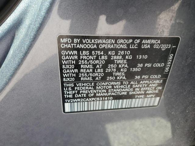 1V2WR2CAXPC531410 - 2023 VOLKSWAGEN ATLAS SE Grafitowy zdjęcie 13