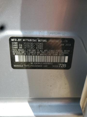 ML32A3HJ2JH009003 - 2018 MITSUBISHI MIRAGE ES Серебристый фото 12