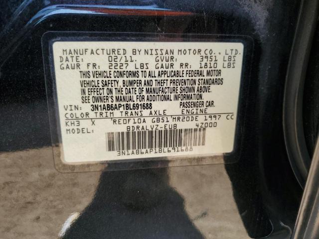 3N1AB6AP1BL691688 - 2011 NISSAN SENTRA 2.0 BLACK photo 12