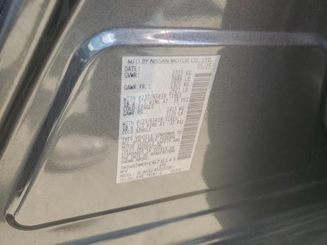 5N1AR2MM9FC676145 - 2015 NISSAN PATHFINDER S GRAY photo 13