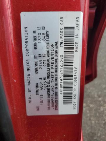 JM1BM1W78E1125580 - 2014 MAZDA 3 GRAND TOURING RED photo 12