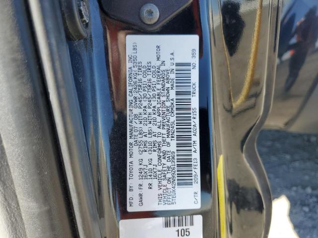 5TEUX42N99Z613969 - 2009 TOYOTA TACOMA ACCESS CAB Черный фото 12