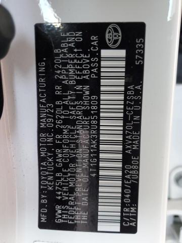 4T1G11AK3RU851809 - 2024 TOYOTA CAMRY SE NIGHT SHADE WHITE photo 12