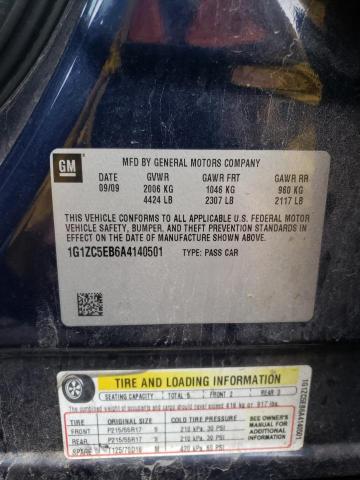 1G1ZC5EB6A4140501 - 2010 CHEVROLET MALIBU 1LT BLUE photo 13