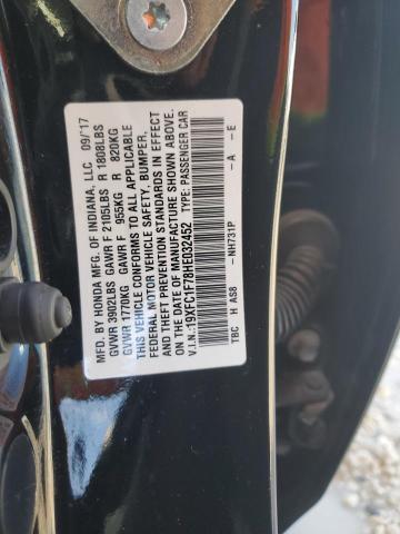 19XFC1F78HE032452 - 2017 HONDA CIVIC EXL 黑色 照片 12