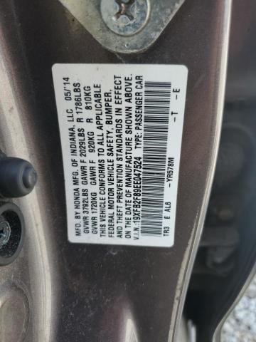 19XFB2F89EE047524 - 2014 HONDA CIVIC EX Qəhvəyi foto 12