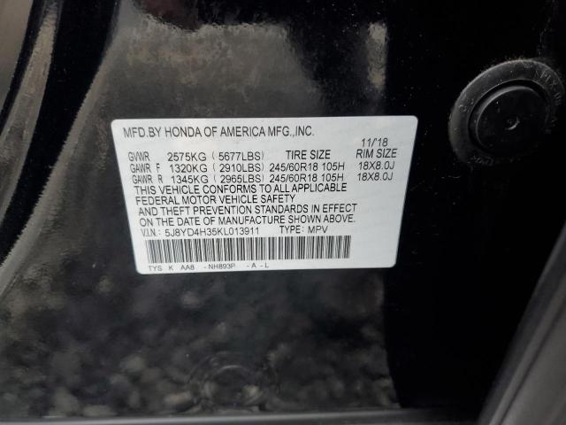 5J8YD4H35KL013911 - 2019 ACURA MDX Negro foto 13