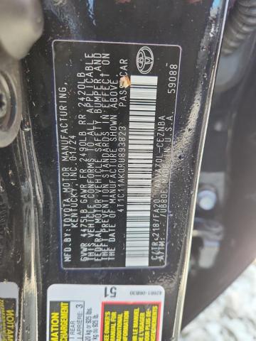 4T1C11AK0RU893823 - 2024 TOYOTA CAMRY LE BLACK photo 12