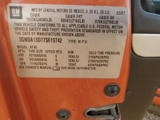 3GNDA13D77S619742 - 2007 CHEVROLET HHR LS ORANGE photo 12