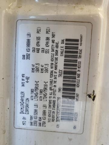 3B7KF23C22M281288 - 2002 DODGE RAM 2500 WHITE photo 12