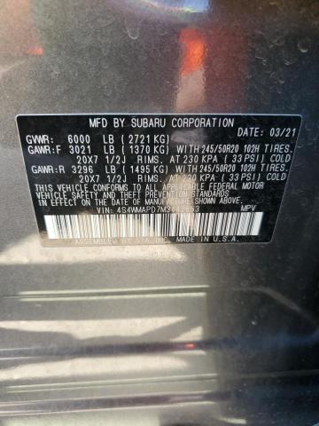 4S4WMAPD7M3442853 - 2021 SUBARU ASCENT LIMITED GRAY photo 14