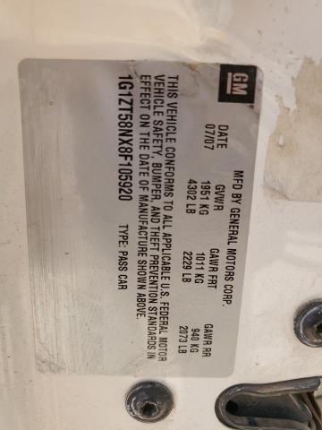 1G1ZT58NX8F105920 - 2008 CHEVROLET MALIBU LT 白色 照片 13