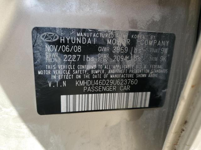 KMHDU46D29U623760 - 2009 HYUNDAI ELANTRA GLS GOLD photo 13