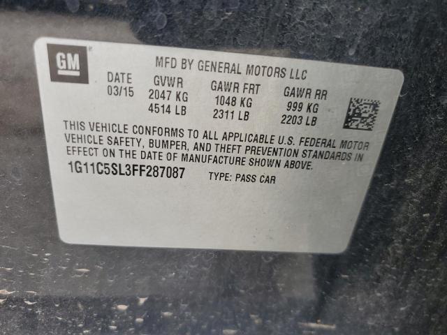 1G11C5SL3FF287087 - 2015 CHEVROLET MALIBU 1LT GRAY photo 12