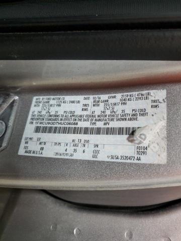 1FMCU9GD7HUC06088 - 2017 FORD ESCAPE SE ვერცხლისფერი ფოტო 13