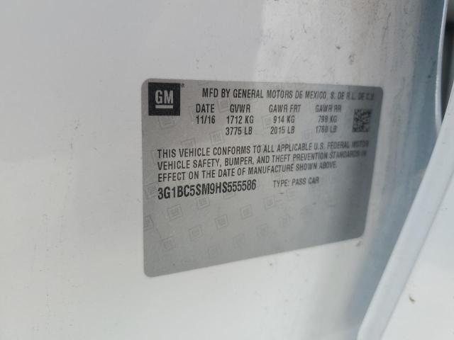 3G1BC5SM9HS555586 - 2017 CHEVROLET CRUZE LS 白色 照片 12