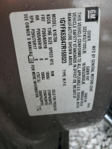 1GYFK63847R168023 - 2007 CADILLAC ESCALADE LUXURY Marrón foto 13