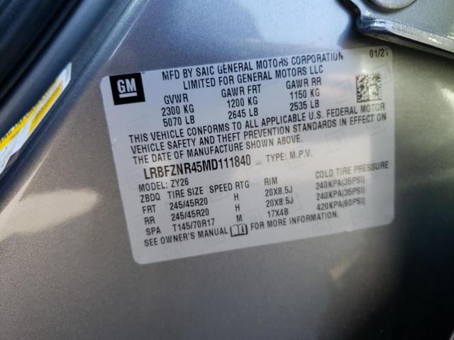 LRBFZNR45MD111840 - 2021 BUICK ENVISION ESSENCE SILVER photo 13
