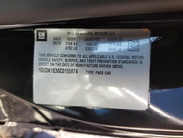 1G6DK1E36C0155874 - 2012 CADILLAC CTS PERFORMANCE COLLECTION Черный фото 12