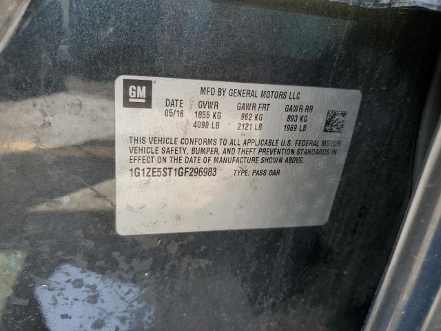 1G1ZE5ST1GF296983 - 2016 CHEVROLET MALIBU LT GRAY photo 12