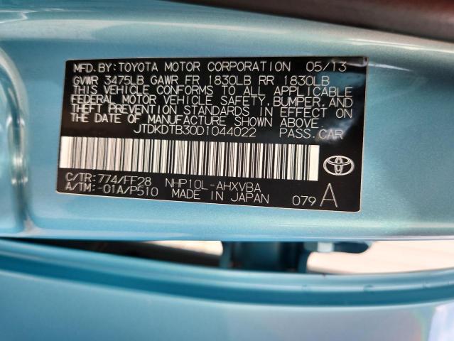 JTDKDTB30D1044022 - 2013 TOYOTA PRIUS C 蓝色 照片 12