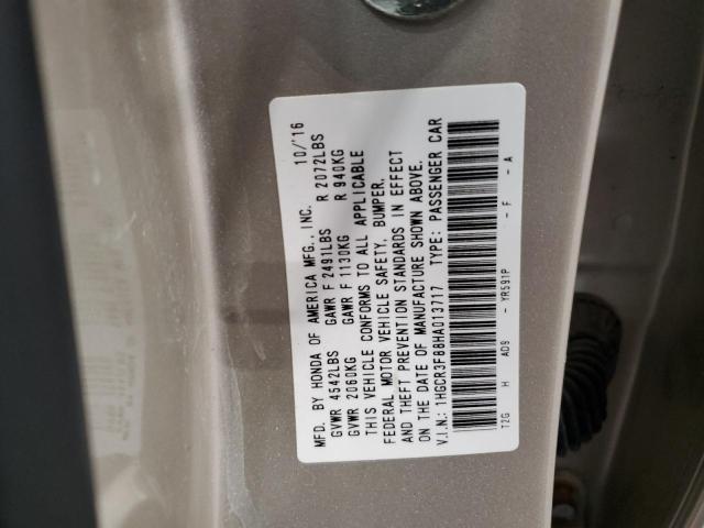 1HGCR3F88HA013717 - 2017 HONDA ACCORD EXL TAN photo 13